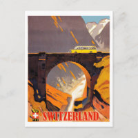 Switzerland mountains, vintage airline travel