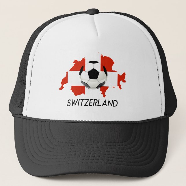 Switzerland national flag, beautiful country flag trucker hat (Front)