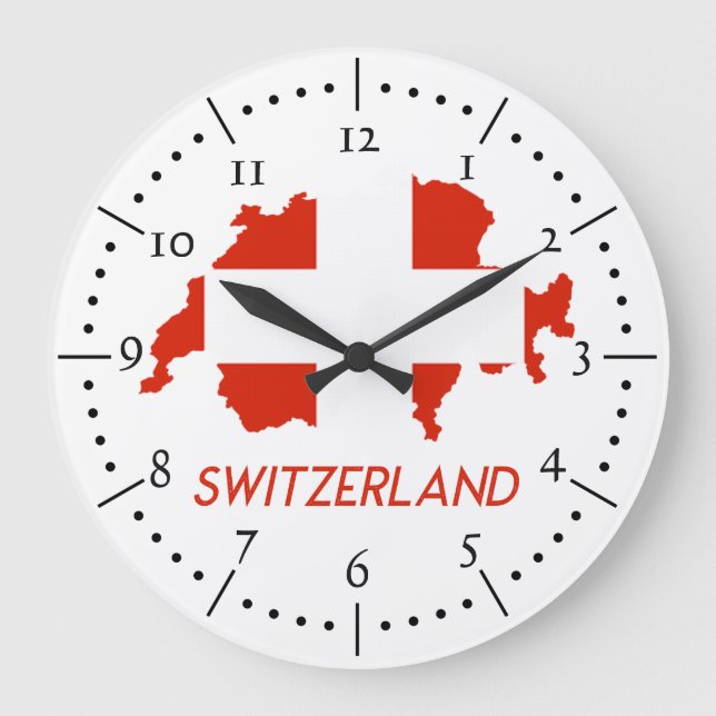 Switzerland national flag large clock (Front)