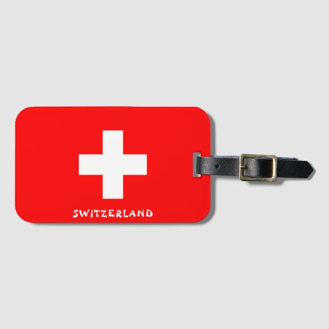 Switzerland National Flag Patriotic Luggage Tag (Front Horizontal)