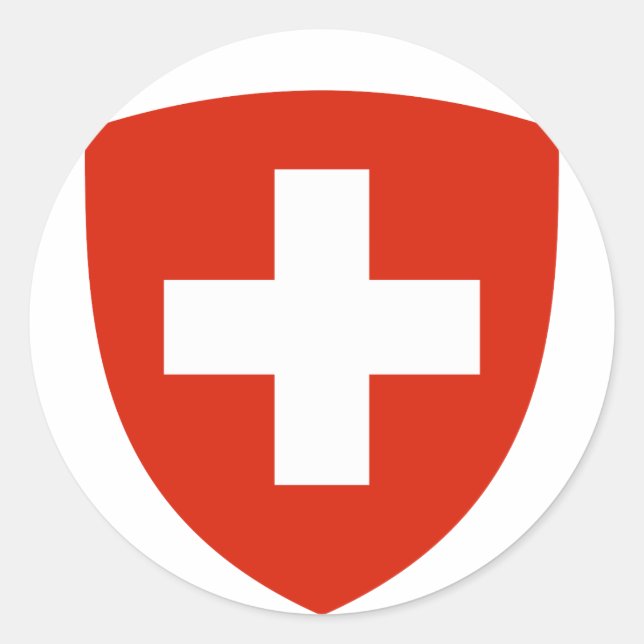 Switzerland Official Coat Of Arms Heraldry Symbol Classic Round Sticker (Front)