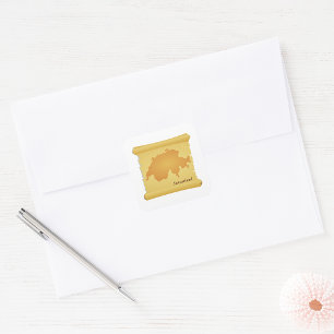 Switzerland On A Parchment Square Sticker