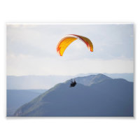 Switzerland Paraglider Orange Photo Print