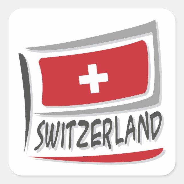 Switzerland Pride X Flag Square Sticker (Front)