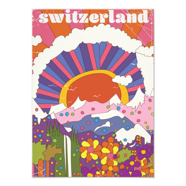 Switzerland Retro travel poster (Front)