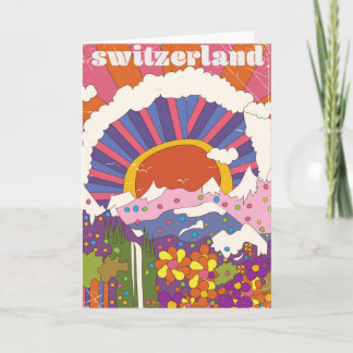 Switzerland Retro travel poster Holiday Card
