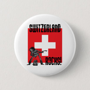 Switzerland Rocks 6 Cm Round Badge