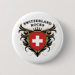 Switzerland Rocks 6 Cm Round Badge