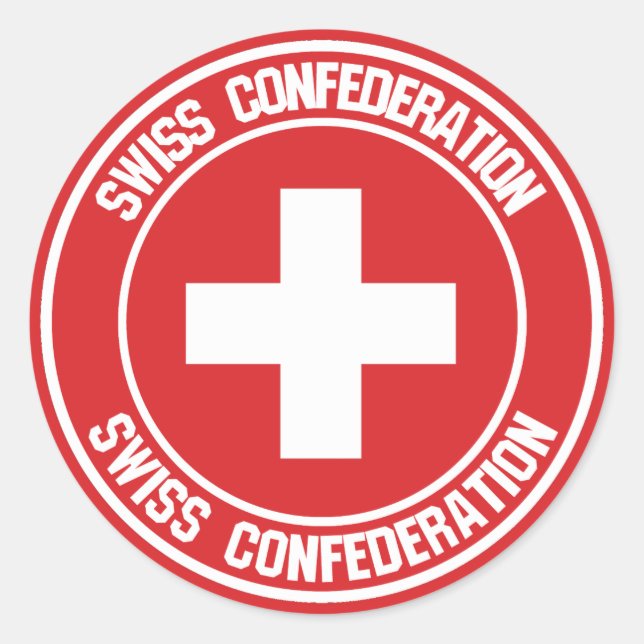 Switzerland Round Emblem Classic Round Sticker (Front)