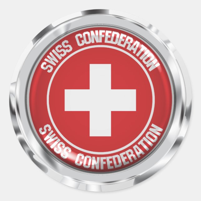 Switzerland Round Emblem Classic Round Sticker (Front)