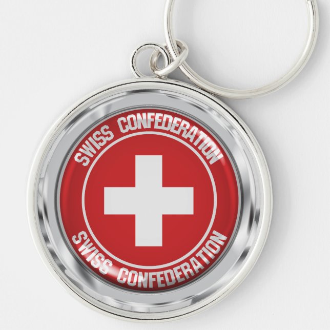 Switzerland Round Emblem Key Ring (Front)