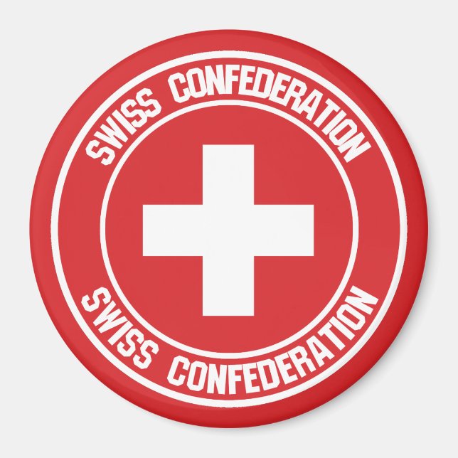 Switzerland Round Emblem Magnet (Front)