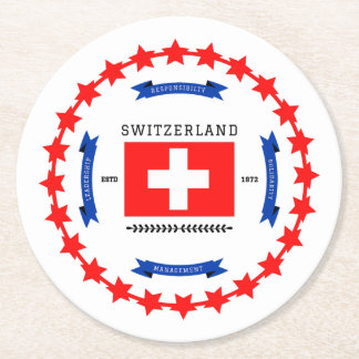 Switzerland  round paper coaster