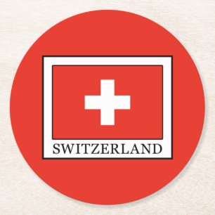 Switzerland Round Paper Coaster