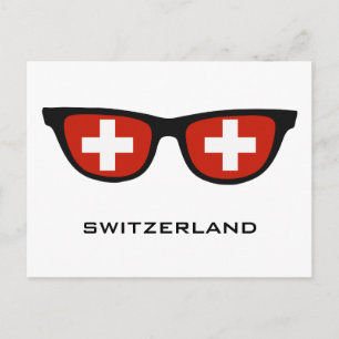 Switzerland Shades custom text & colour postcard