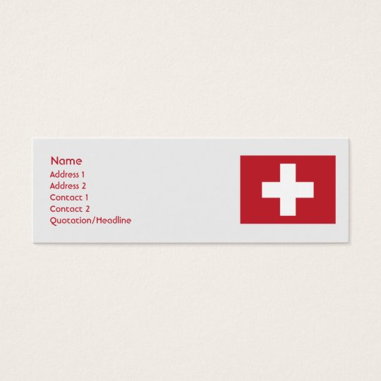 Switzerland - Skinny Mini Business Card