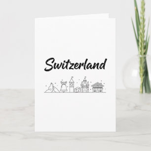 Switzerland Skyline Travel Vacation Outfits Card