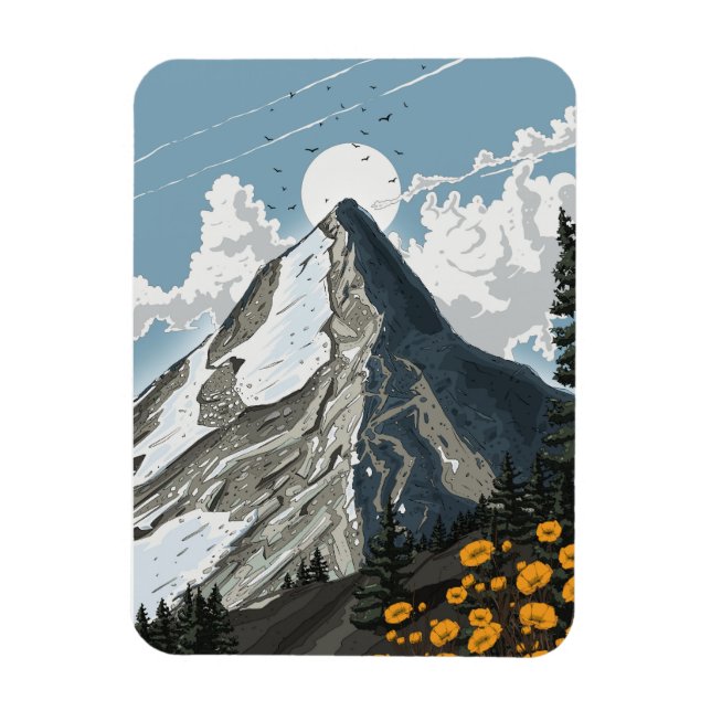 Switzerland Snow Capped Mountain Magnet (Vertical)