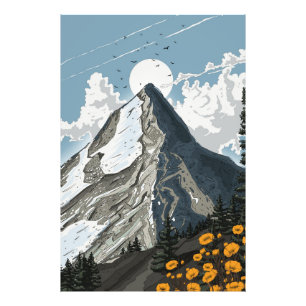 Switzerland Snow Capped Mountain Photo Print