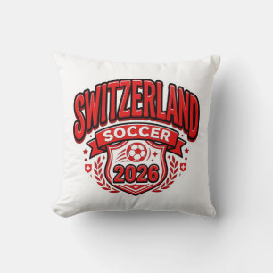 Switzerland Soccer 2026 Soccer Bold Country Typogr Cushion