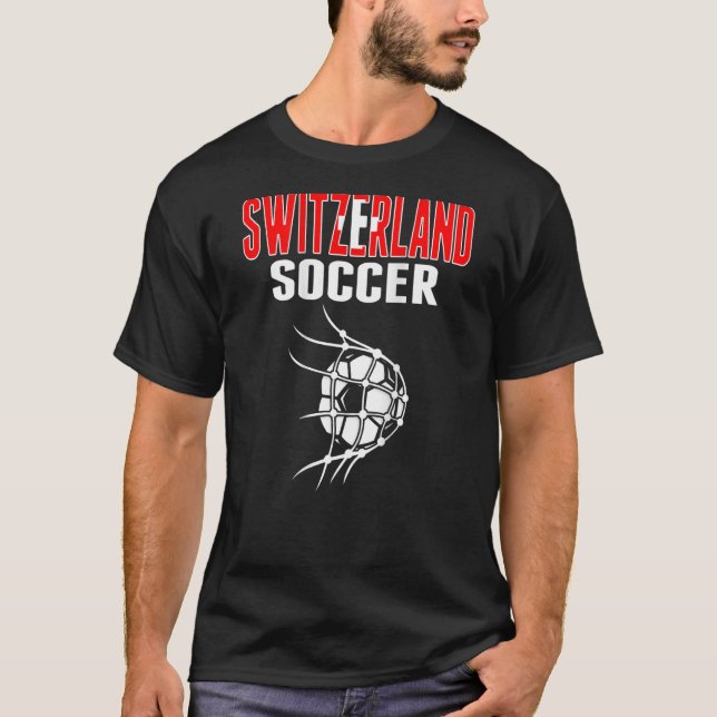 Switzerland Soccer Ball In Net   Swiss Football Su T-Shirt (Front)