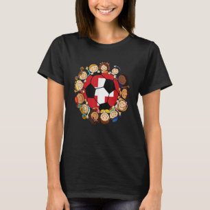 Switzerland Soccer Ball Kids Toddler Girls Around T-Shirt