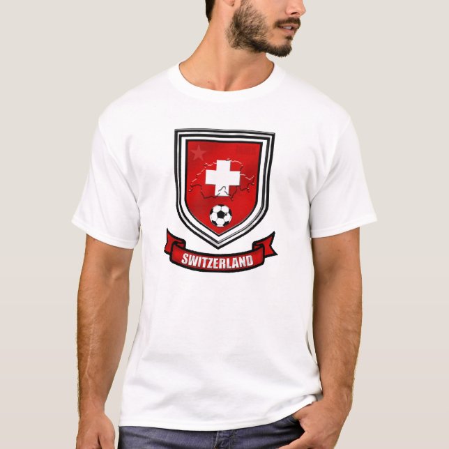 Switzerland soccer shield Swiss Crest Presents T-Shirt (Front)