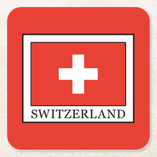 Switzerland Square Paper Coaster