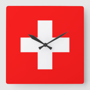 switzerland square wall clock