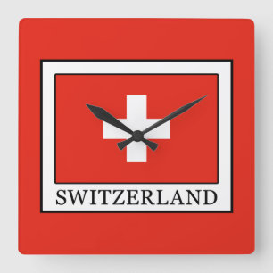 Switzerland Square Wall Clock