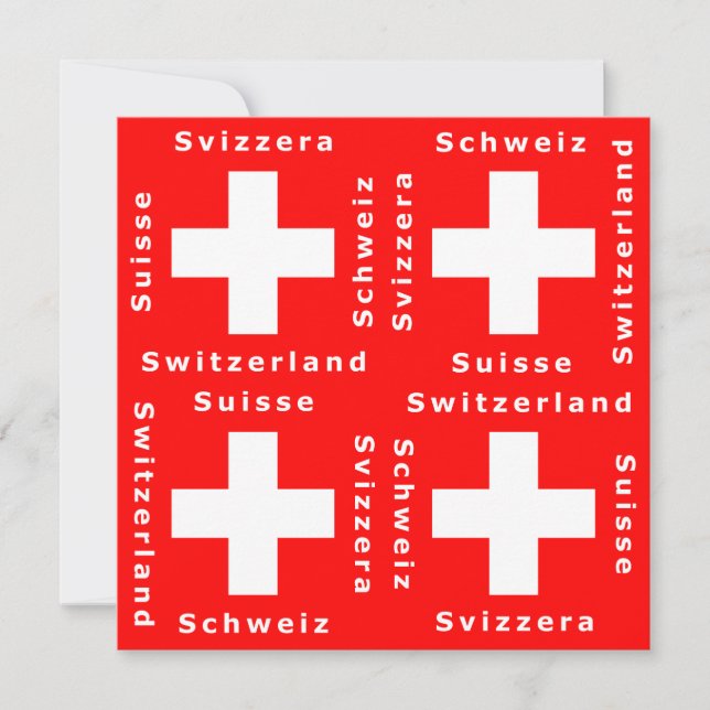 Switzerland, Suisse, Schweiz, Svizzera Invitation (Front)