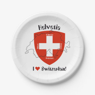 Switzerland - Suisse - Svizzera - Svizra - Switzer Paper Plate