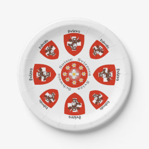 Switzerland - Suisse - Svizzera - Svizra - Switzer Paper Plate