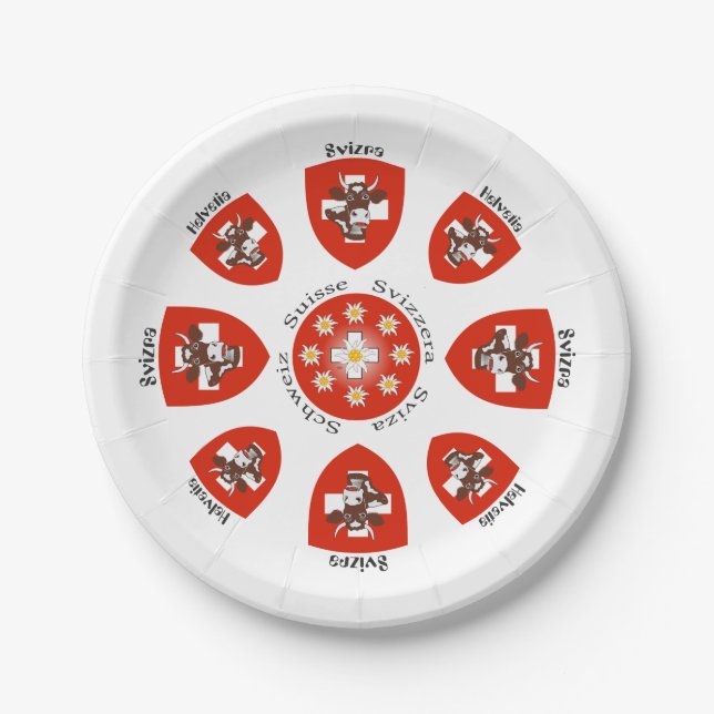 Switzerland - Suisse - Svizzera - Svizra - Switzer Paper Plate (Front)