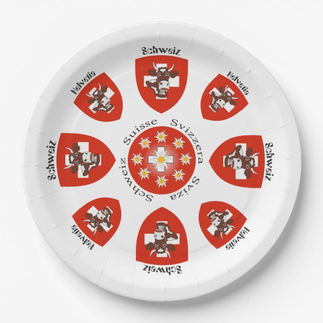 Switzerland - Suisse - Svizzera - Svizra - Switzer Paper Plate (Front)