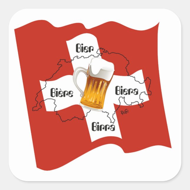 Switzerland - Suisse - Svizzera - Svizra - Switzer Square Sticker (Front)