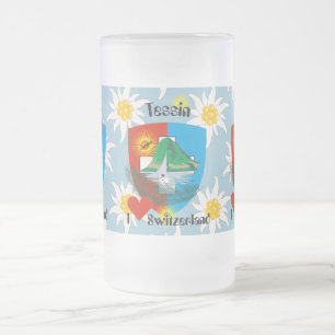 Switzerland Suisse Svizzera Switzerland Svizzera i Frosted Glass Beer Mug