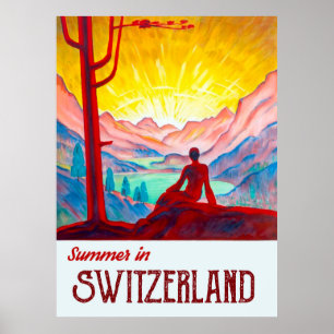 Switzerland, Sunrise Over the Mountains Poster