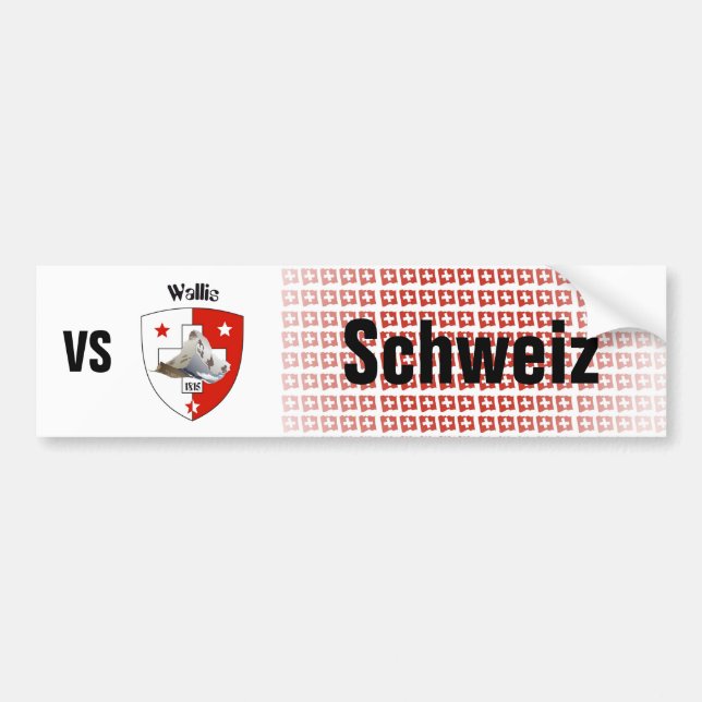 Switzerland Svizzera Suisse Wallis Autosticker Bumper Sticker (Front)