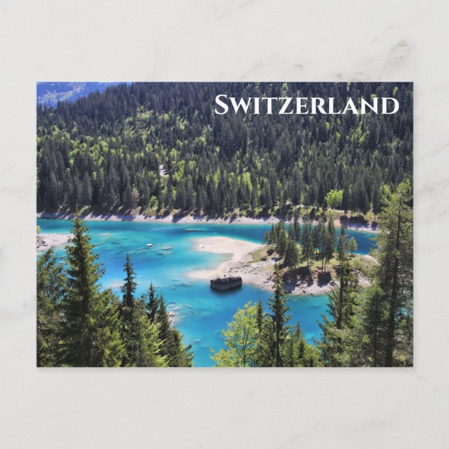 Switzerland Swiss Alpine Lake Travel Photo Postcard (Front)