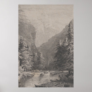 Switzerland Swiss Alps Landscape Art Poster