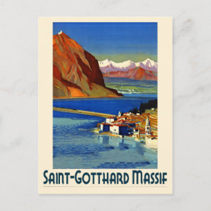 Switzerland Swiss Alps Vintage Travel Poster Postcard