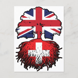 Switzerland Swiss British UK United Kingdom Postcard