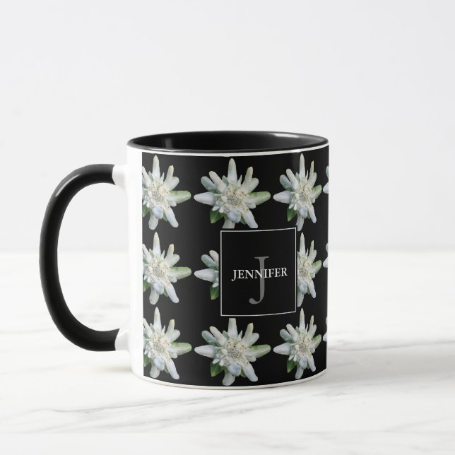 Switzerland Swiss Edelweiss monogram name souvenir Mug (Left)