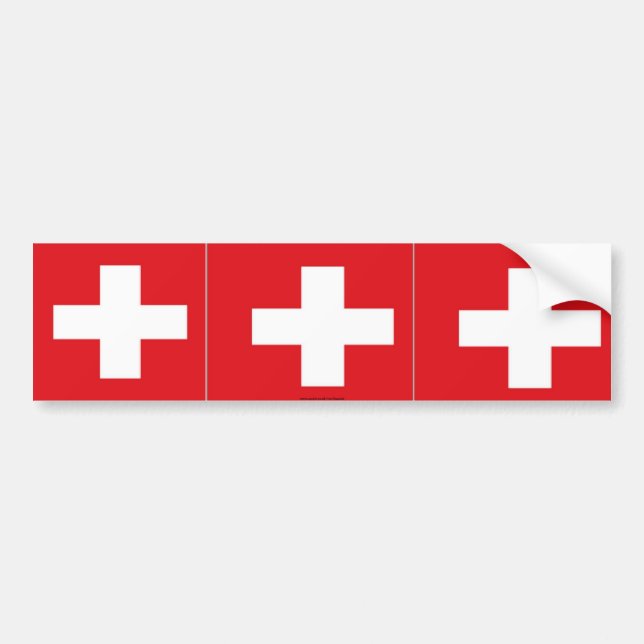 Switzerland swiss flag bumper sticker (Front)