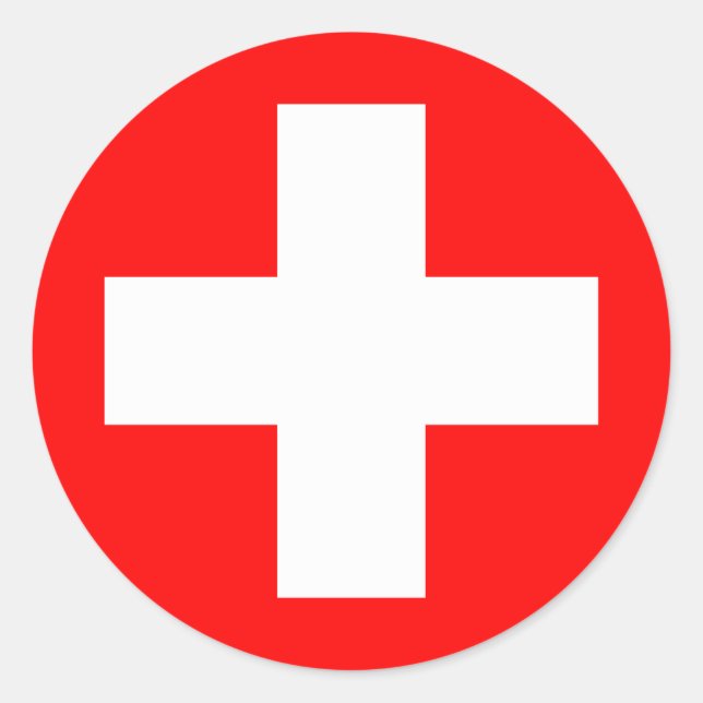 Switzerland (Swiss) Flag Classic Round Sticker (Front)
