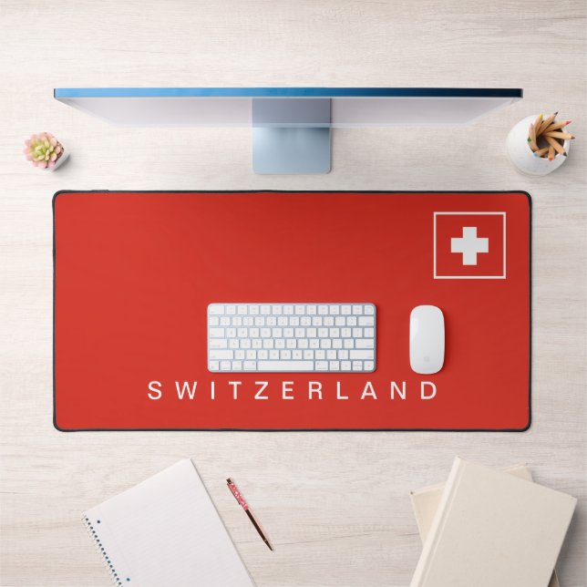 Switzerland | Swiss Flag Colours Desk Mat (Office 1)