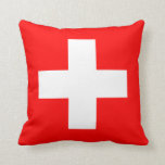 Switzerland (Swiss) Flag Cushion<br><div class="desc">Customizable World Flag Products - Please feel free to add your own text.</div>