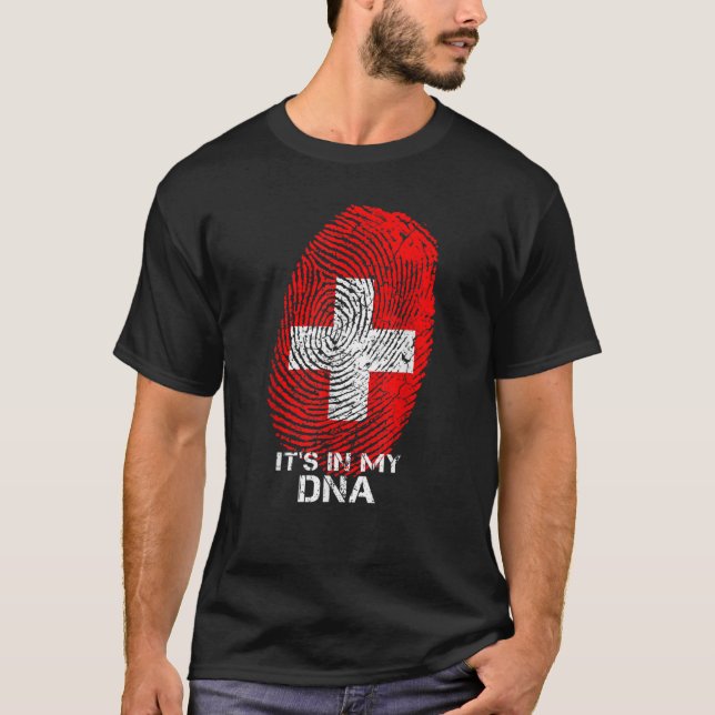 Switzerland Swiss Flag Fan Love T-Shirt (Front)