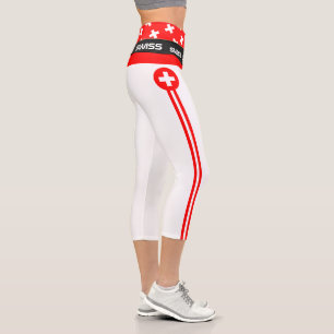 Switzerland & Swiss Flag fashion, Fitness, Sports Capri Leggings